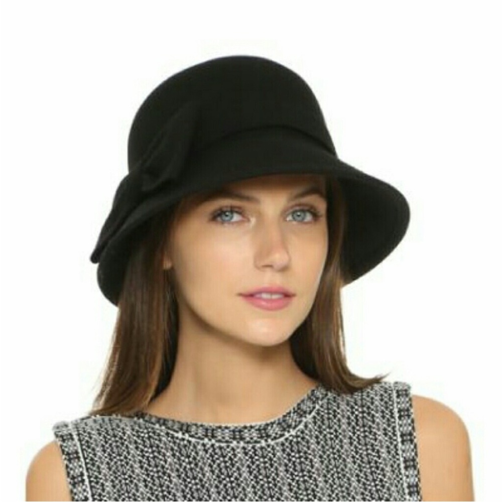 Kate Spade cloche hat black and grey available